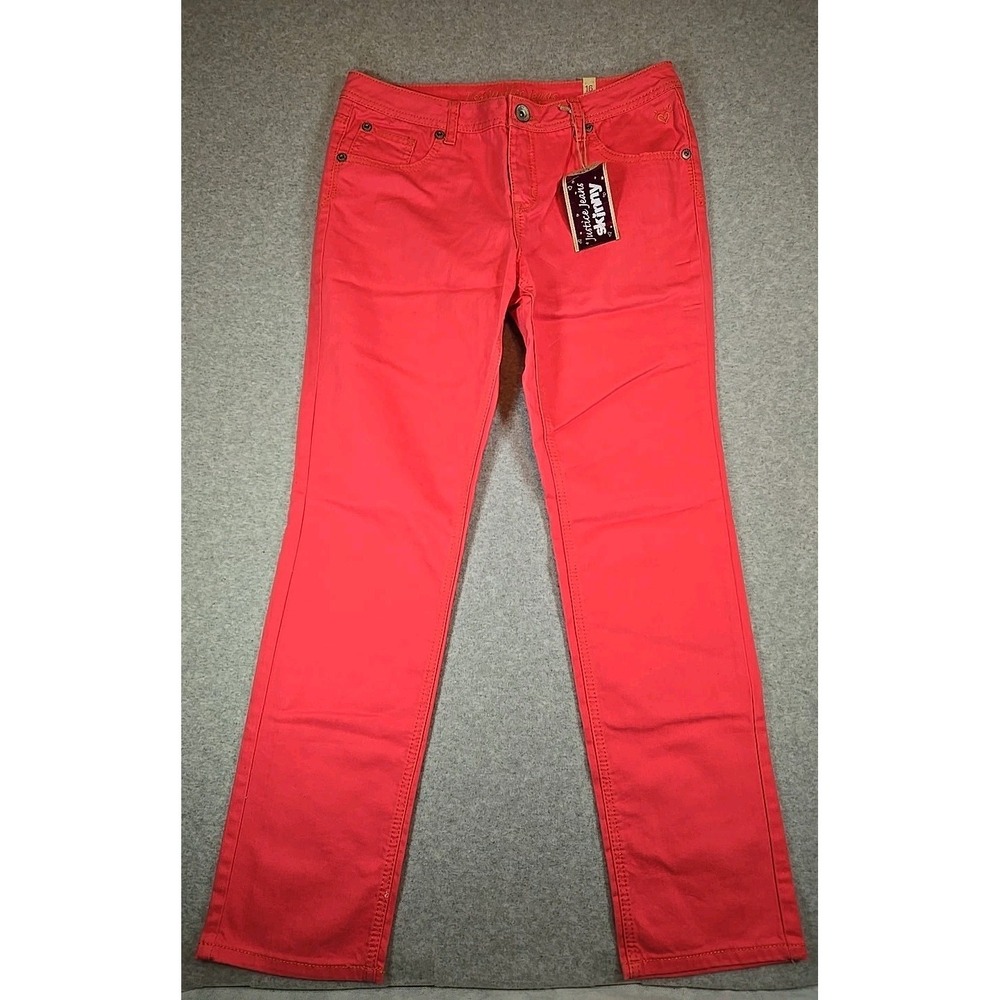 Justice Pant Simply Low Skinny Jeans Size 16 1/2‎ Plus Pink Denim NWT